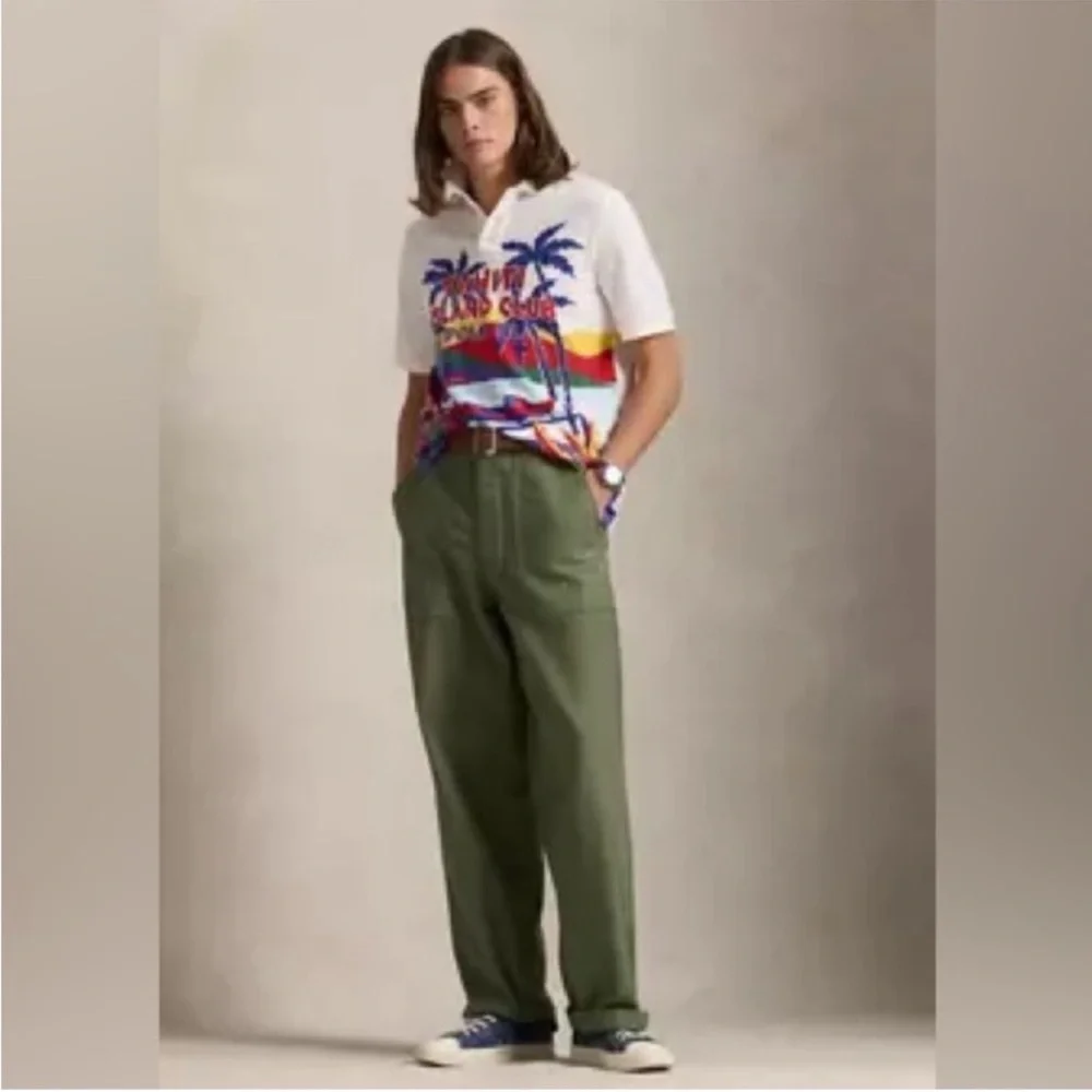NWT Polo Ralph Lauren Classic Fit Mesh Graphic Polo Shirt